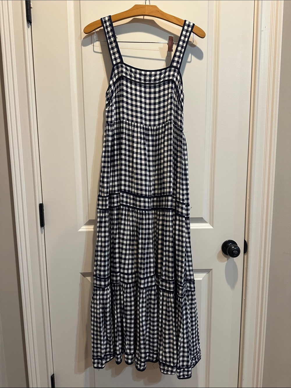 Crown & Ivy Navy and White Gingham Maxi sundress